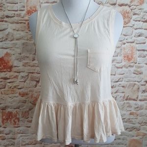 New Free People Continental Ruffled Peplum Tank